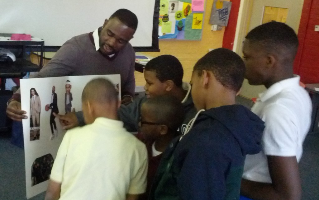 Middle school boys learn about life skills from Mr. Jerome Jackson.